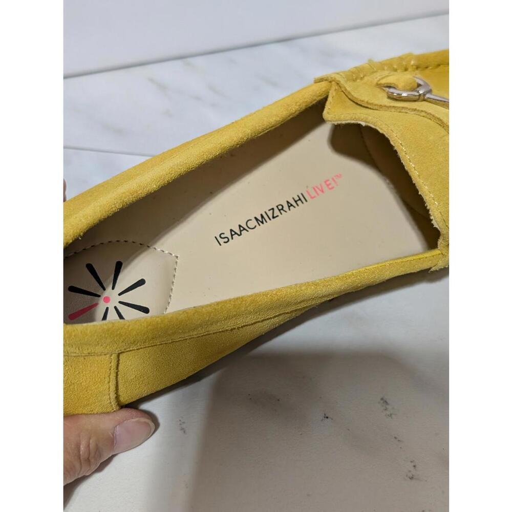 Isaac Mizrahi Yellow Suede Women's Loafers with Silver Bit Detail Sz 8M - Picture 6 of 8